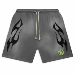 Hellstar Flame Black Logo Shorts