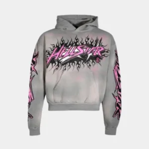 Hellstar Grey And Pink New Hoodie