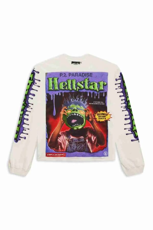 Hellstar Horror Book White Long sleeve