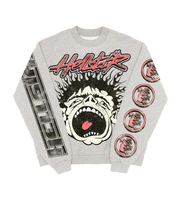 Hellstar Records Crewneck Heather Grey