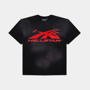 Hellstar Sports Red Logo T Shirt Black