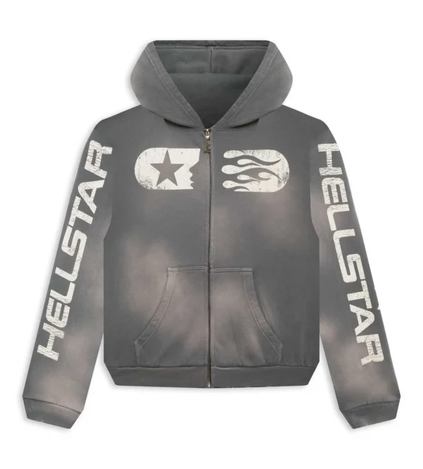 Hellstar Studios Zip Hoodie Grey